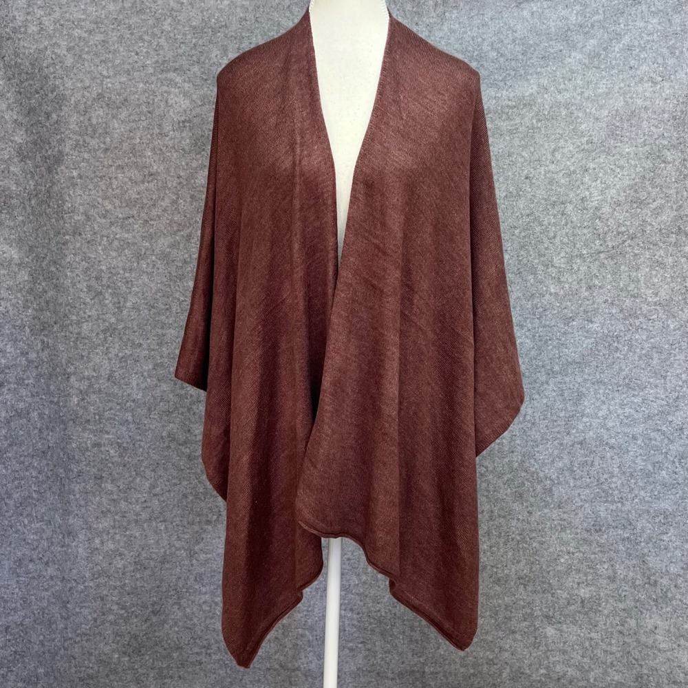 Simply Noelle Maroon Women's Shawl Wrap Cardigan Open Front Lightweight Flowy OS